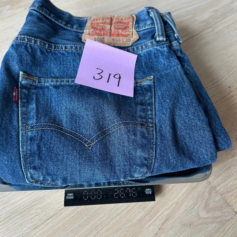 Levi's 501 Original Fit Jeans Men W36 L29 Blue Straight Leg Button Fly‎ Denim